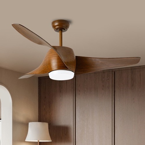 Immax NEO 07286L - Ventoinha de teto LED com regulação WAVE LED/18W/230V Wi-Fi Tuya castanho diâmetro 132 cm + comando