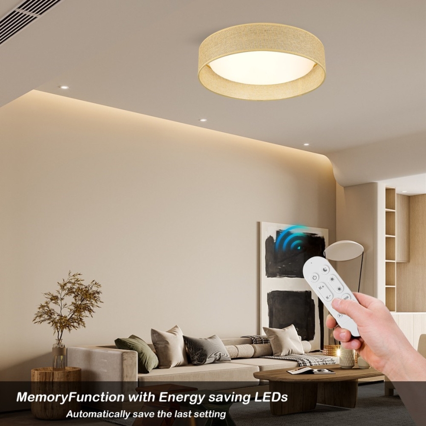 Immax NEO 07289L - Candeeiro de teto dimerizável LED com CCT LONA LED 36W/230V 3000–6000K Wi‑Fi Tuya Ø 45,5 cm + comando remoto