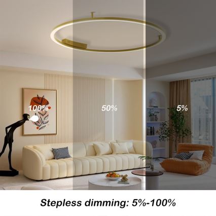 Immax NEO 07290-120G - LED+CCT Luminária de teto dimerizável FINO LED/55W/230V 2700-6500K Tuya Ø 120 cm + controlo remoto