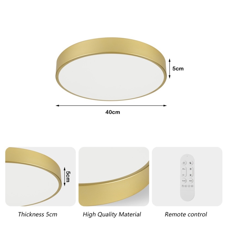 Immax NEO 07292L - LED+CCT Candeeiro de tecto dimerizável SEMPLICI LED/36W/230V 2700-6500K Ø 40 cm + comando remoto