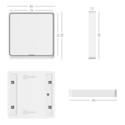 Immax NEO 07506L - Interruptor 1-botão SMART 1xCR2430 Zigbee 3.0 Tuya