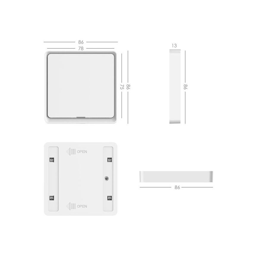 Immax NEO 07506L - Interruptor 1-botão SMART 1xCR2430 Zigbee 3.0 Tuya