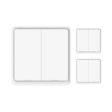 Immax NEO 07507C - CONJUNTO 3x Interruptor de 2 botões SMART 3xCR2430 Zigbee 3.0 Tuya