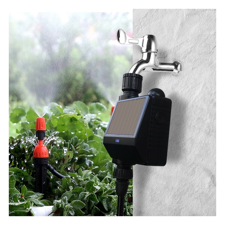 Immax NEO 07524L - Válvula de irrigação com painel solar 2xAA IP65 Tuya