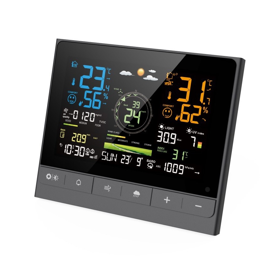 Immax NEO 07528L - Estação meteorológica profissional 7 em 1 NEO LITE SMART 5V/2xAAA + 3xAA
