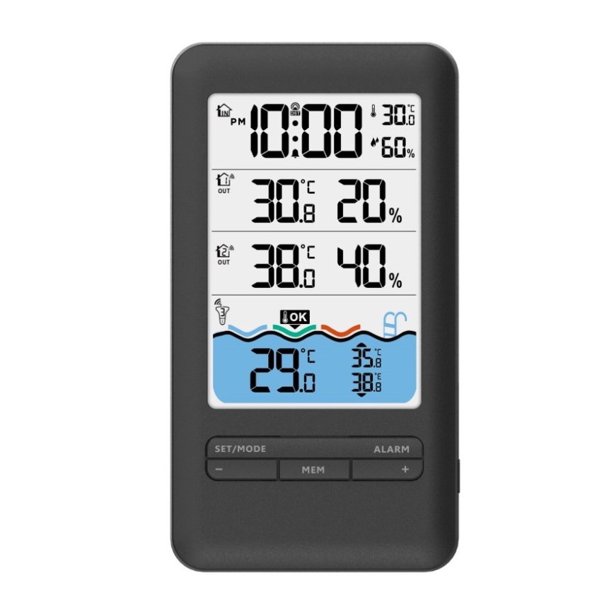 Immax NEO 07529L - Sensor de temperatura inteligente para piscinas + 2x sensores de temperatura e de humidade interior Wi-Fi Tuya