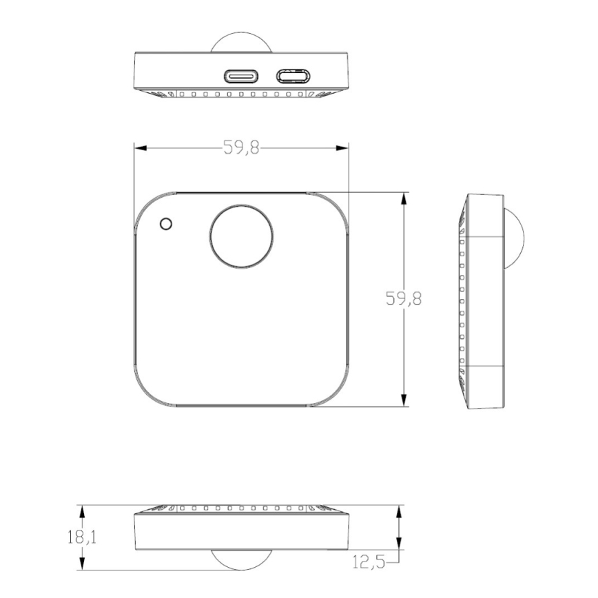 Immax NEO 07530L - Sensor inteligente PIR, de presença e de iluminação USB/5V Tuya