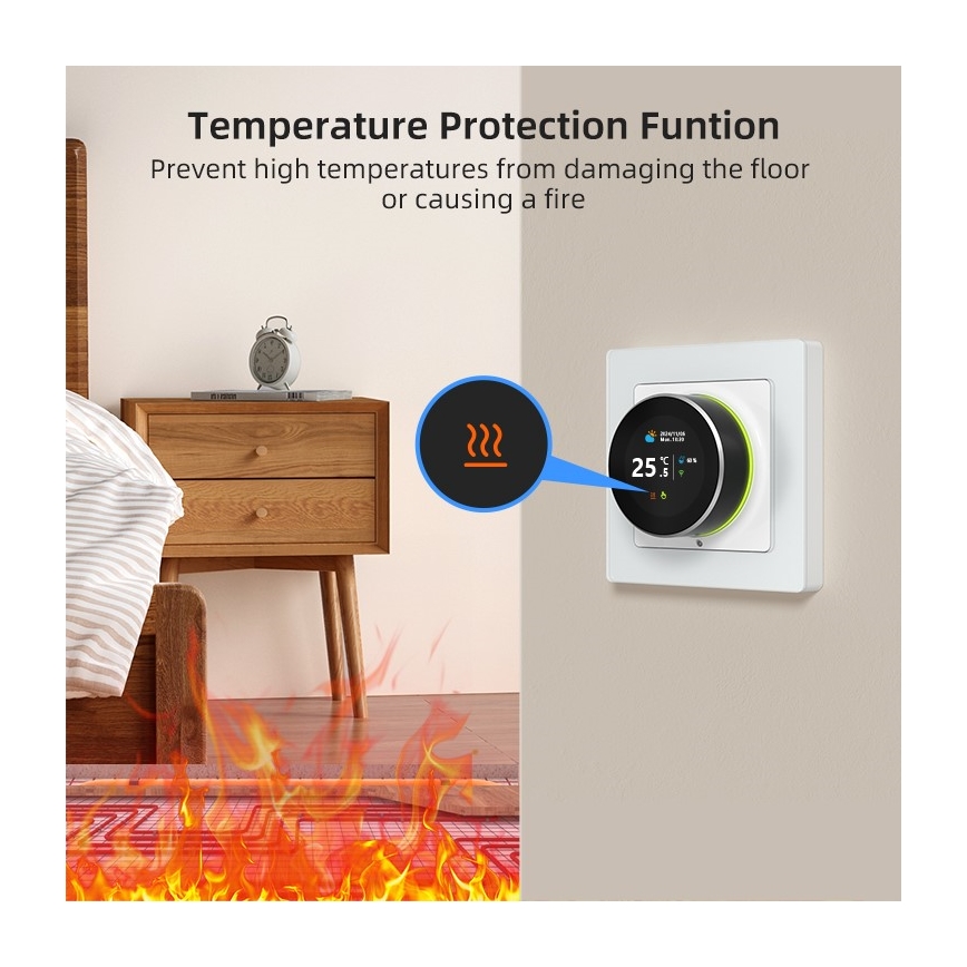 Immax NEO 07534L - Termostato para aquecimento de pavimento SMART 230V/3A Wi-Fi Tuya