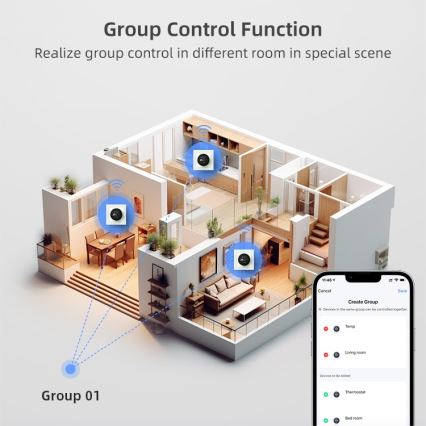 Immax NEO 07534L - Termostato para aquecimento de pavimento SMART 230V/3A Wi-Fi Tuya
