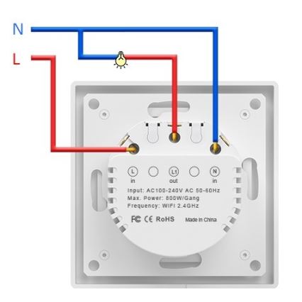 Immax NEO 07538L - Interruptor SMART de 1 botão 230V Wi-Fi Tuya