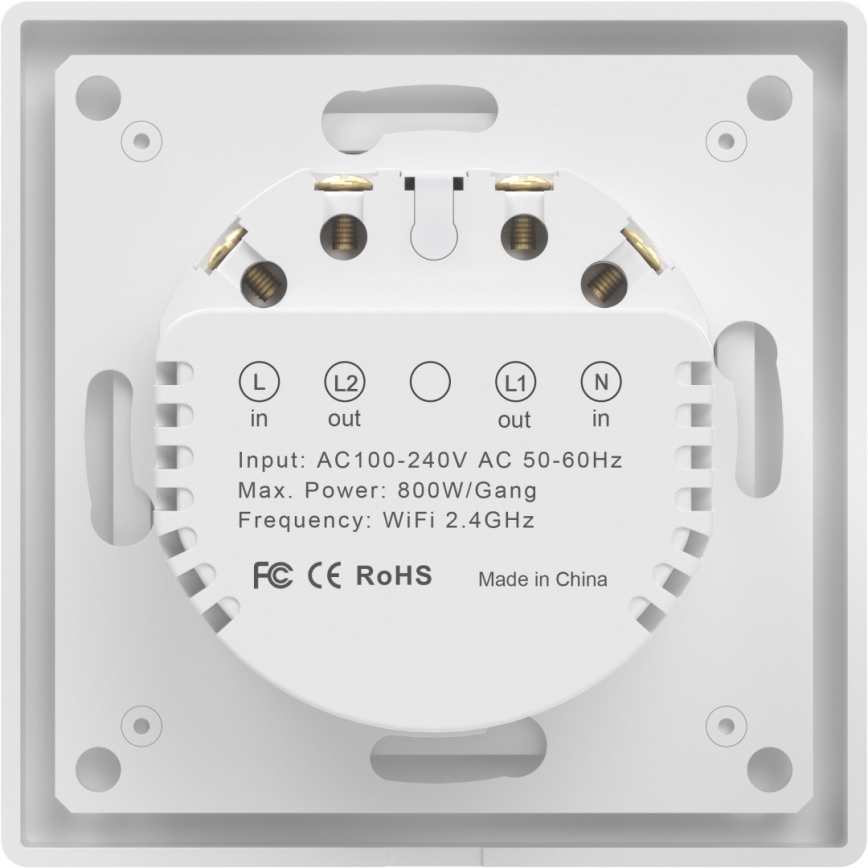 Immax NEO 07539L - Interruptor inteligente de 2 botões 230V Wi‑Fi Tuya