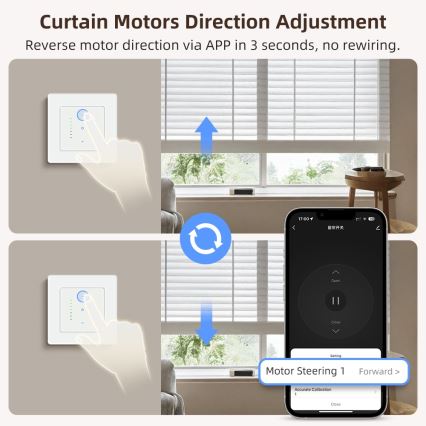 Immax NEO 07540L - Interruptor inteligente para o controlo de venezianas e estores 230V Wi-Fi Tuya