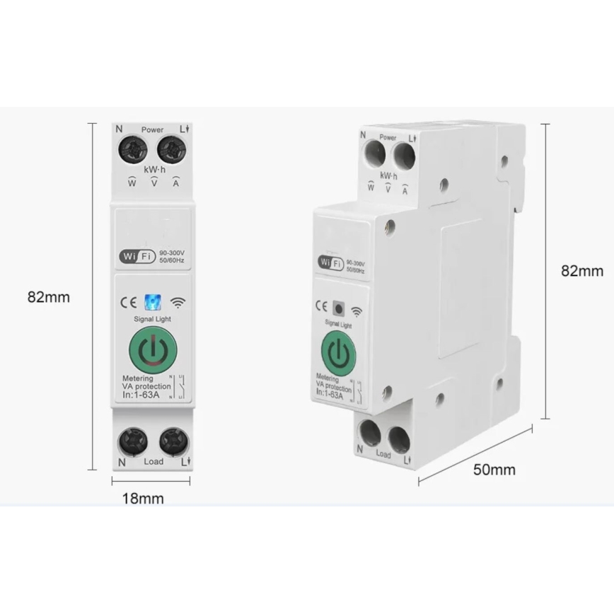 Immax NEO 07574L - Disjuntor inteligente monofásico 1-63A Wi-Fi Tuya