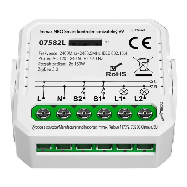Immax Neo 07582L - Controlador inteligente com regulação V9 2-botões Tuya