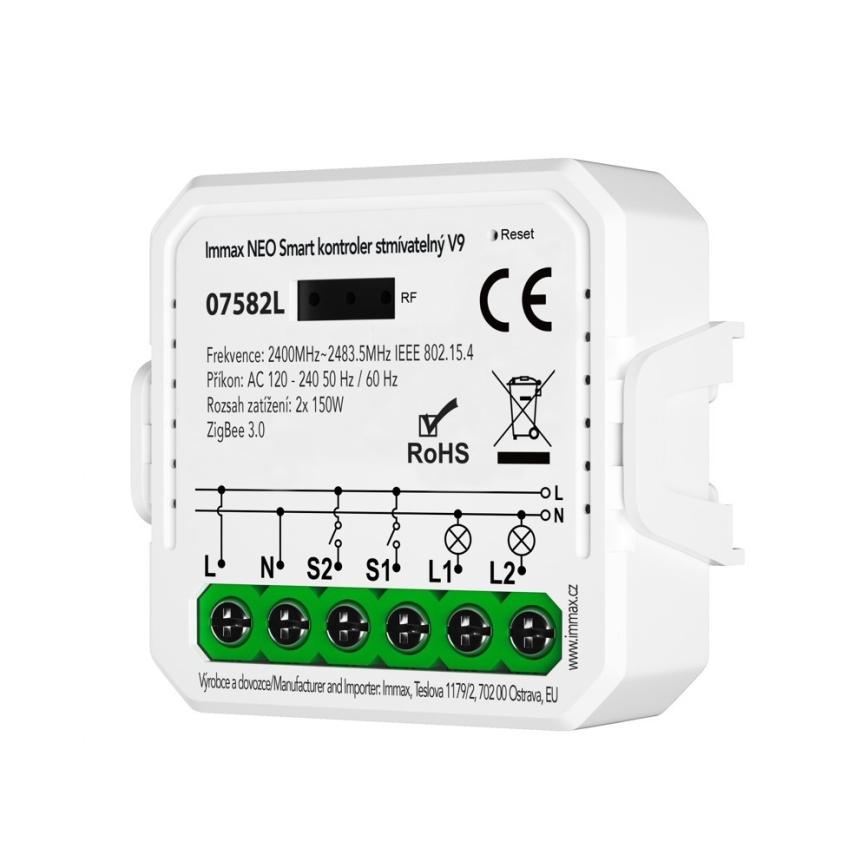 Immax Neo 07582L - Controlador inteligente com regulação V9 2-botões Tuya