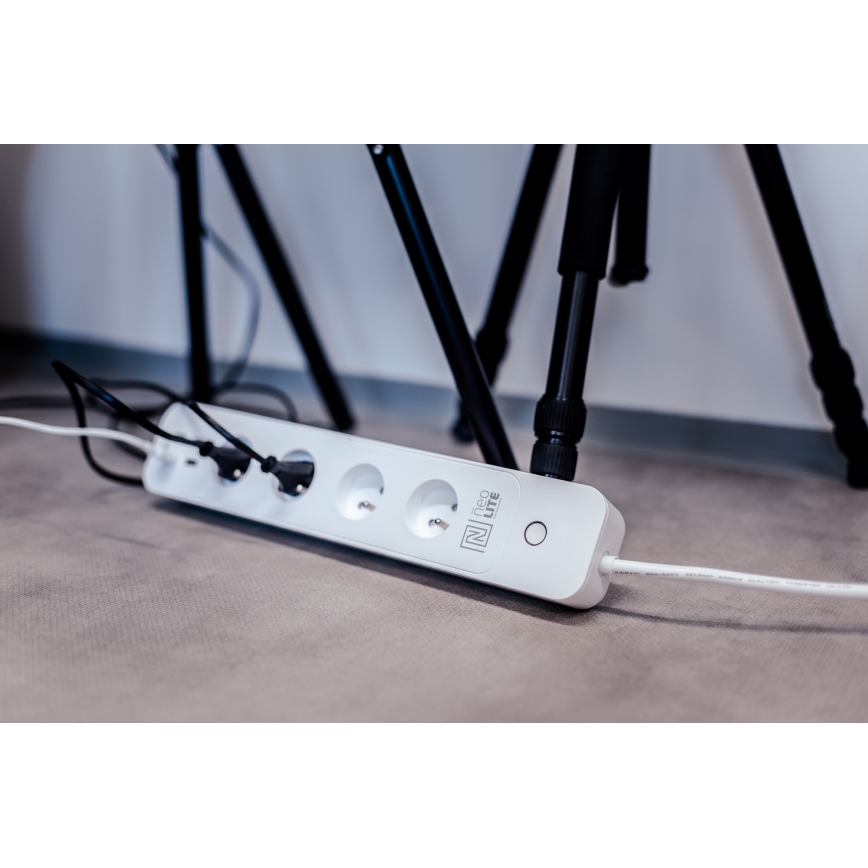 Immax NEO 07707L - Cabo de extensão NEO LITE Smart 4AC + 4USB Wi-Fi Tuya 1,5m