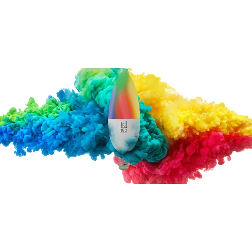 Immax NEO 07716L - LED RGB+CCT Lâmpada com regulação E14/5,5W/230V 2700K Wi-Fi Tuya
