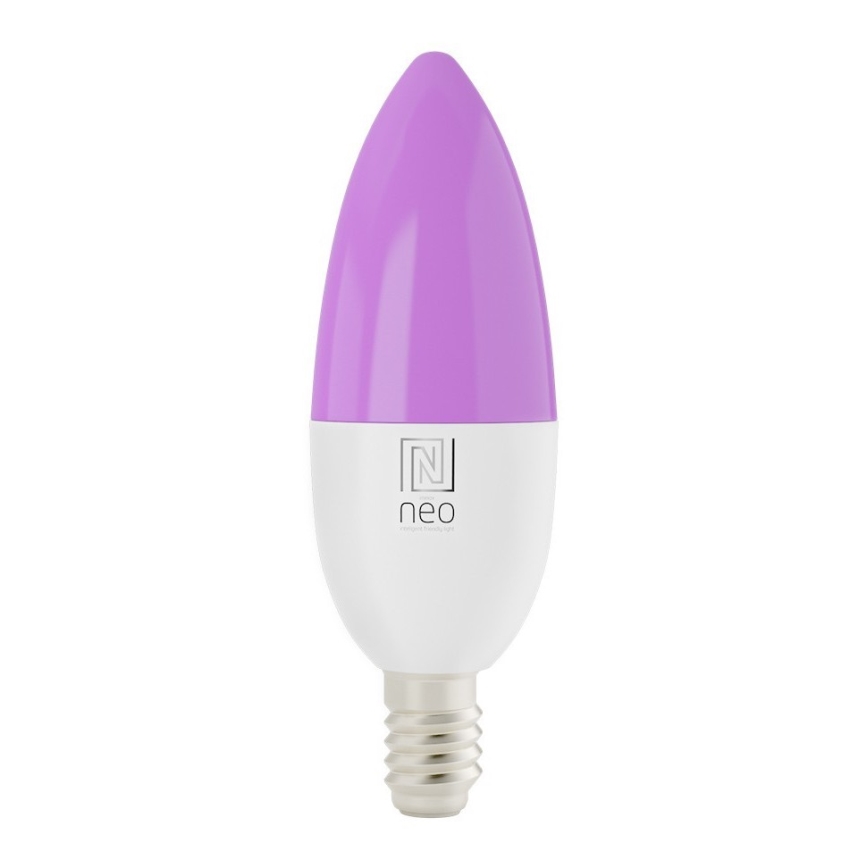 Immax NEO 07716L - LED RGB+CCT Lâmpada com regulação E14/5,5W/230V 2700K Wi-Fi Tuya
