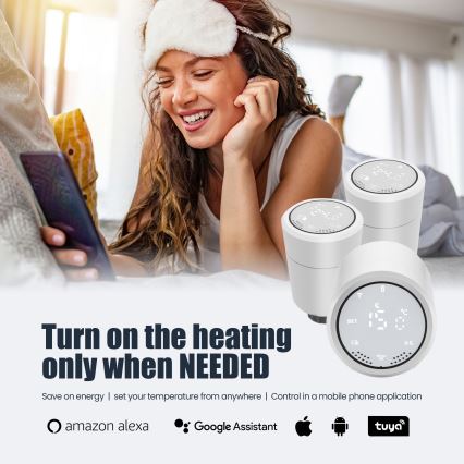 Immax NEO 07732B - CONJUNTO 2x Cabeça termostática + BRIDGE PRO v2 2xAA/3V Tuya
