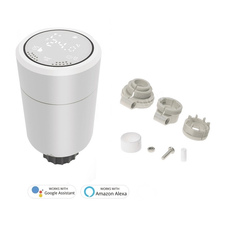 Immax NEO 07732B - CONJUNTO 2x Cabeça termostática + BRIDGE PRO v2 2xAA/3V Tuya