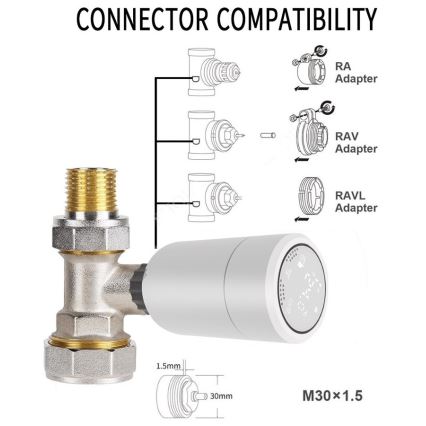 Immax NEO 07732B - CONJUNTO 2x Cabeça termostática + BRIDGE PRO v2 2xAA/3V Tuya