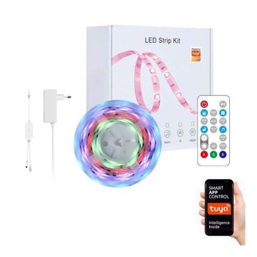 Immax NEO 07734L - Tira LED RGB Regulável NEO LITE LED/18W/230V 5 m MUSIC IP65 Wi-Fi Tuya + controlo remoto