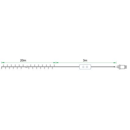 Immax NEO 07749L - Corrente exterior regulável LED NEO LITE 200xLED/8 funções 23m 2700-6500K IP44 Wi-Fi Tuya
