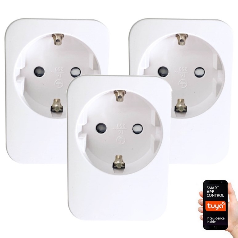Immax NEO 07761C - CONJUNTO 3x Ficha inteligente NEO LITE 3680W/230V/16A Wi-Fi Tuya
