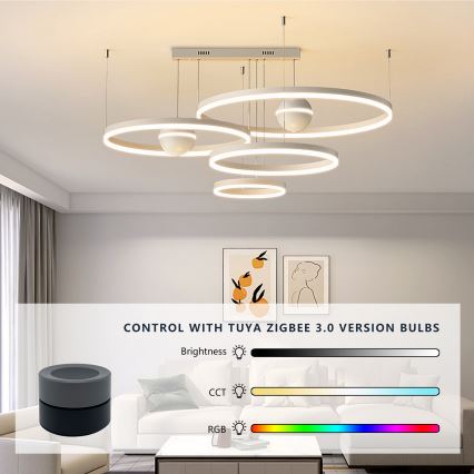Immax NEO 07768L - Regulador de intensidade luminosa inteligente e rotativo 1xCR2032 Tuya