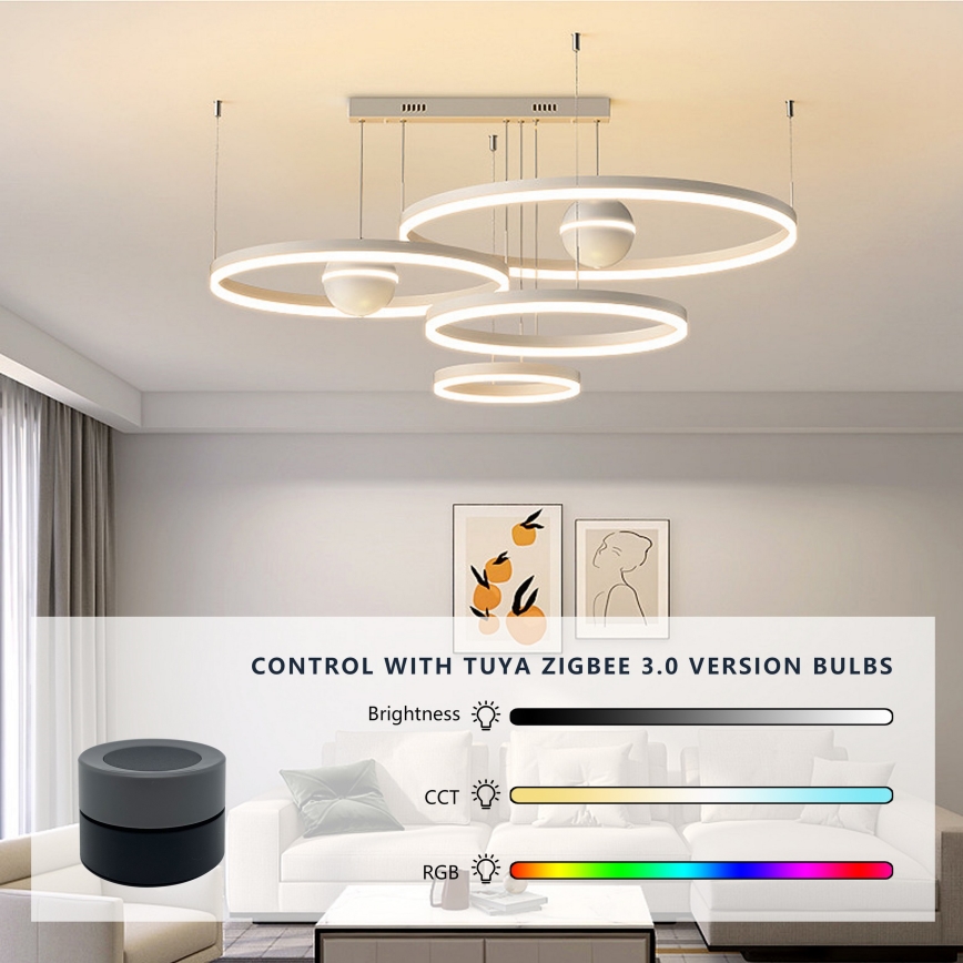 Immax NEO 07768L - Regulador de intensidade luminosa inteligente e rotativo 1xCR2032 Tuya