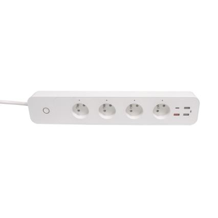 Immax NEO 07771L- Cabo de extensão NEO LITE Smart 4AC+3xUSB+1xUSB C Wi-Fi Tuya