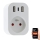 Immax NEO 07772L - Tomada inteligente splitter 16A/230V + 2xUSB+1xUSB C Wi-Fi Tuya