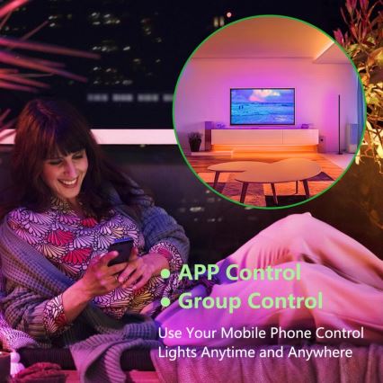 Immax NEO 07776L - Candeeiro de chão LED RGB com regulação AMBIENTE LED/12W/230V Wi-Fi Tuya + comando