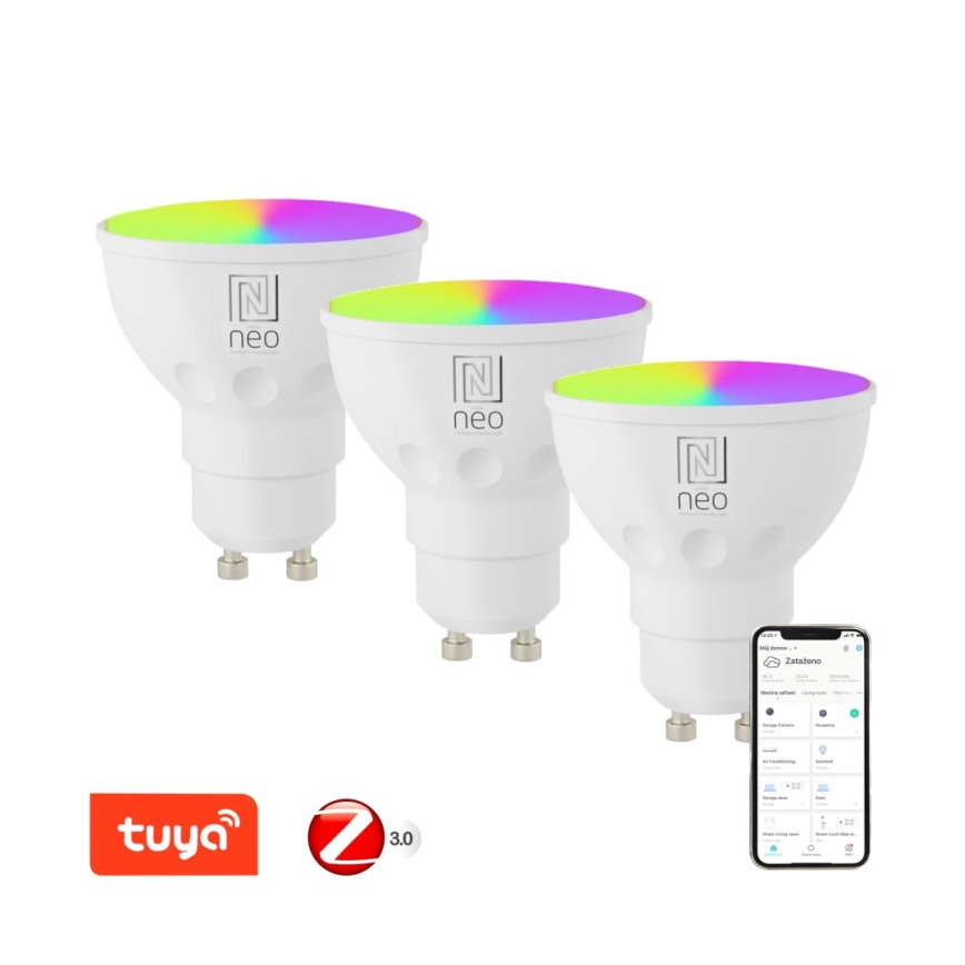 Immax NEO 07777C - CONJUNTO 3x LED RGB+CCT Lâmpada com regulação GU10/4,8W/230V Tuya