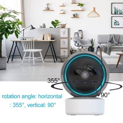 Immax NEO 07781L  - Câmara interior inteligente com sensor EYE NEO LITE 355° P/T 5MP Wi-Fi Tuya