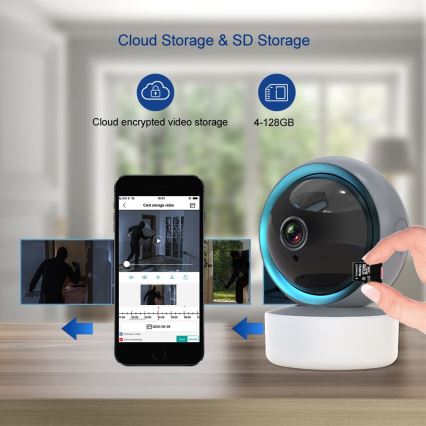 Immax NEO 07781L  - Câmara interior inteligente com sensor EYE NEO LITE 355° P/T 5MP Wi-Fi Tuya