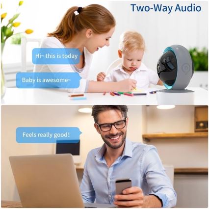 Immax NEO 07781L  - Câmara interior inteligente com sensor EYE NEO LITE 355° P/T 5MP Wi-Fi Tuya