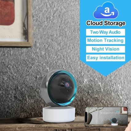 Immax NEO 07781L  - Câmara interior inteligente com sensor EYE NEO LITE 355° P/T 5MP Wi-Fi Tuya