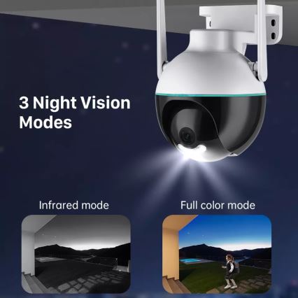 Immax NEO 07782L - Câmara exterior inteligente com sensor BALL 355° P/T 4MP IP65 Wi-Fi Tuya
