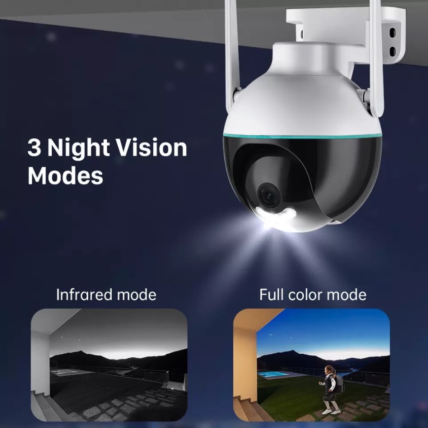 Immax NEO 07782L - Câmara exterior inteligente com sensor BALL 355° P/T 4MP IP65 Wi-Fi Tuya