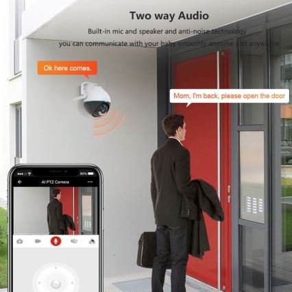 Immax NEO 07782L - Câmara exterior inteligente com sensor BALL 355° P/T 4MP IP65 Wi-Fi Tuya