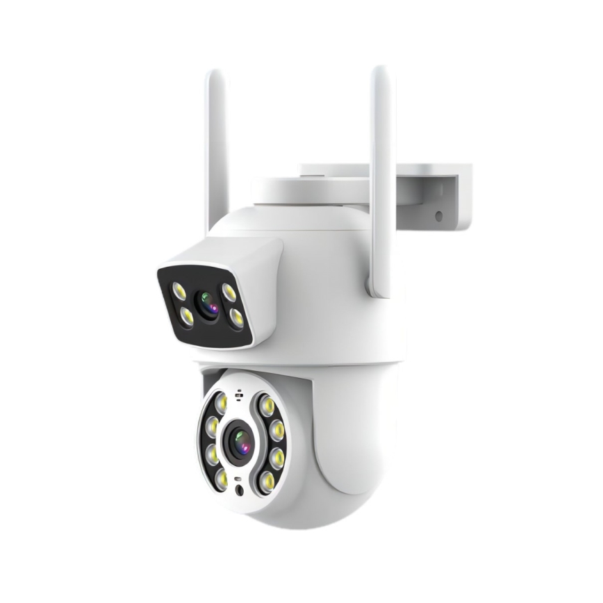 Immax NEO 07783L - Câmara exterior inteligente com sensor DOUBLE 355° P/T 2x2MP IP65 Wi-Fi Tuya