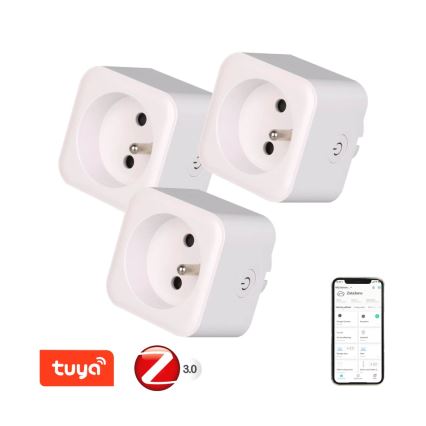 Immax NEO 07786C - CONJUNTO 3x Tomadas inteligente NEO LITE 3680W/230V/16A Tuya