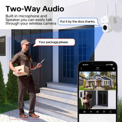 Immax NEO 07793L - Câmara exterior inteligente com sensor CUBE 4MP 5V IP65 Wi-Fi Tuya