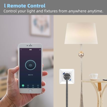 Immax NEO 07801L - Tomada inteligente 16A/230V + 1xUSB-A+1xUSB C Tuya