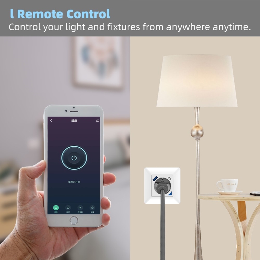 Immax NEO 07801L - Tomada inteligente 16A/230V + 1xUSB-A+1xUSB C Tuya