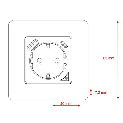 Immax NEO 07801L - Tomada inteligente 16A/230V + 1xUSB-A+1xUSB C Tuya