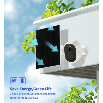 Immax NEO 07802L - Câmara solar inteligente para exterior com sensor BARREL 5000 mAh Wi-Fi Tuya IP65