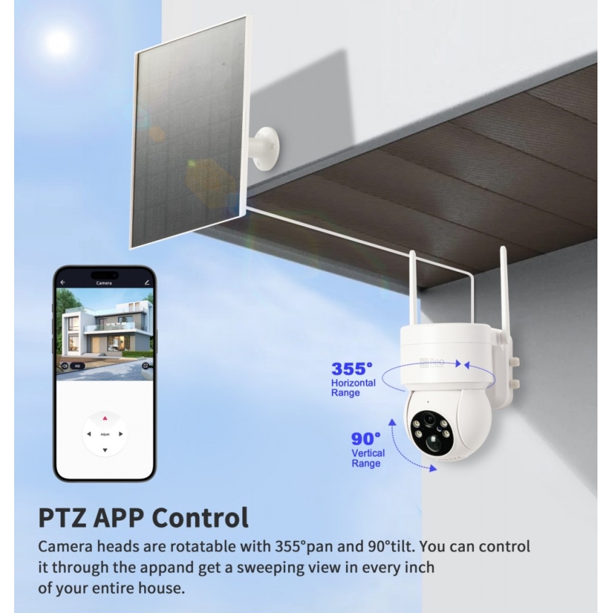 Immax NEO 07803L - Câmara solar inteligente para exterior com sensor SENTRY 6000 mAh Wi-Fi Tuya IP65