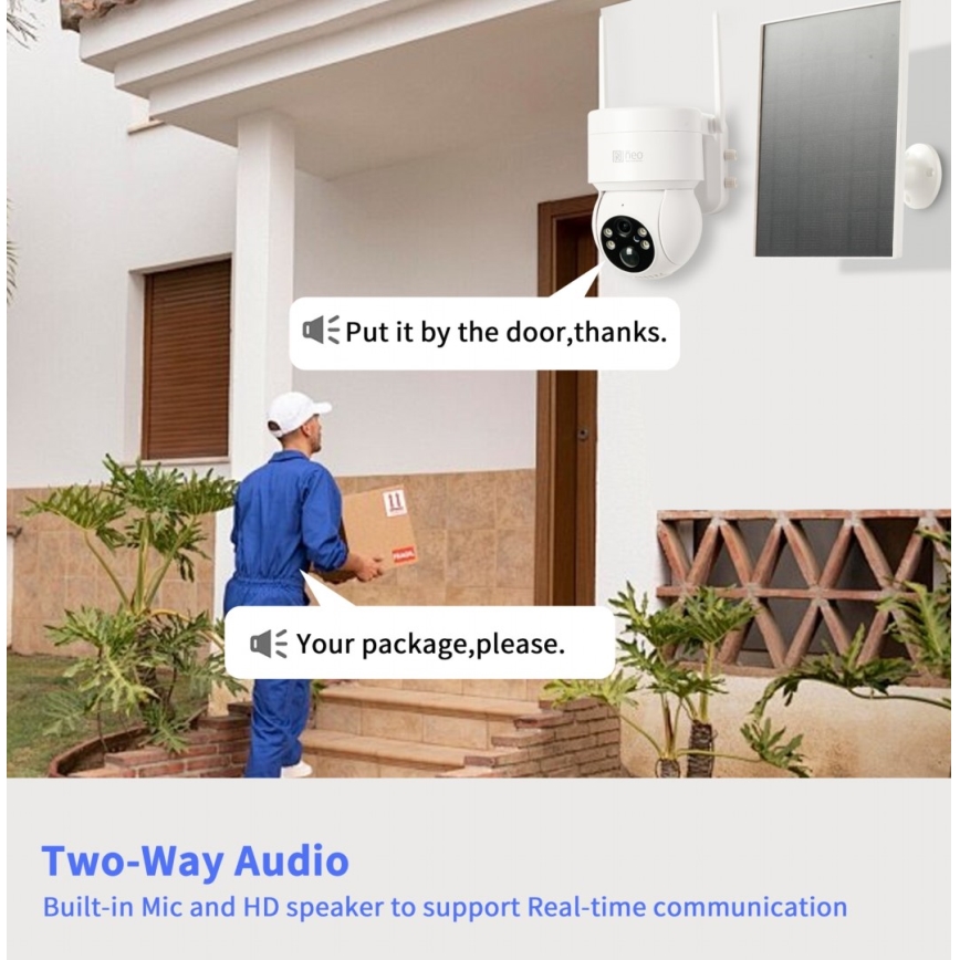 Immax NEO 07803L - Câmara solar inteligente para exterior com sensor SENTRY 6000 mAh Wi-Fi Tuya IP65